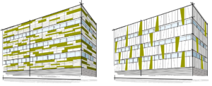 widok elewacji fasady wentylowanej rocpanel projekt